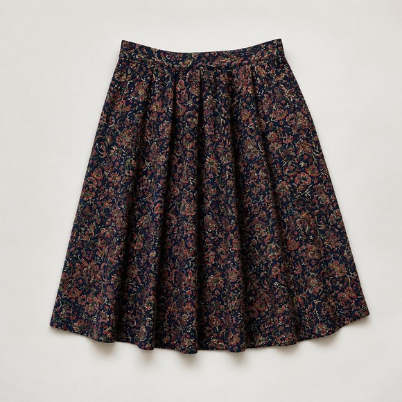 Pitlochry Dresses & Skirts - Vintage Pitlochry Scotland Wool Paisley Pleated Midi Skirt Womens 18 Cottagecore